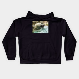 Head of Polar bear above water Kids Hoodie